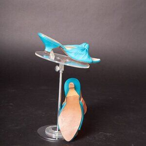 1950s Aqua Knotted Kitten Heels Shoes